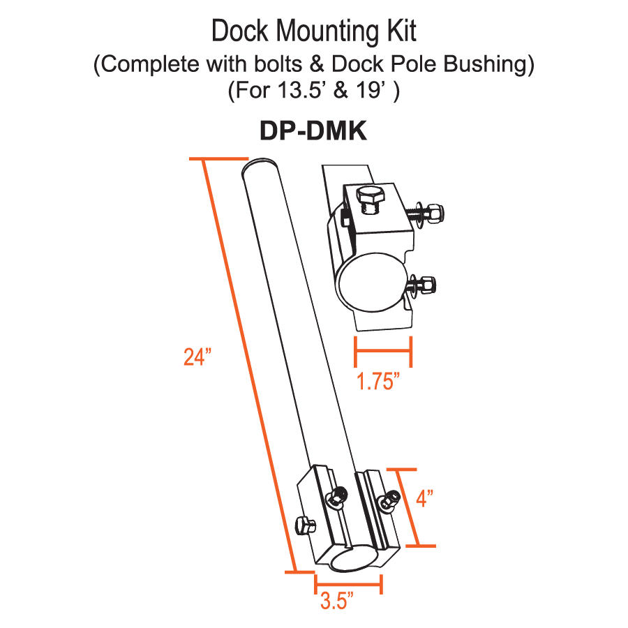 Dock Mount Kit - For 13.5' & 19' Poles - Image 3