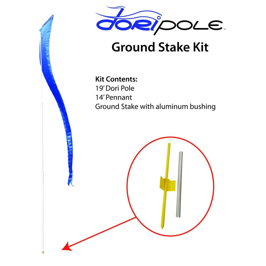 19′ Bird Deterrent Kit with TwoColor 14′ Pennant Dori Pole